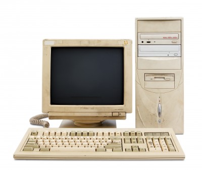 Old grimy desktop computer